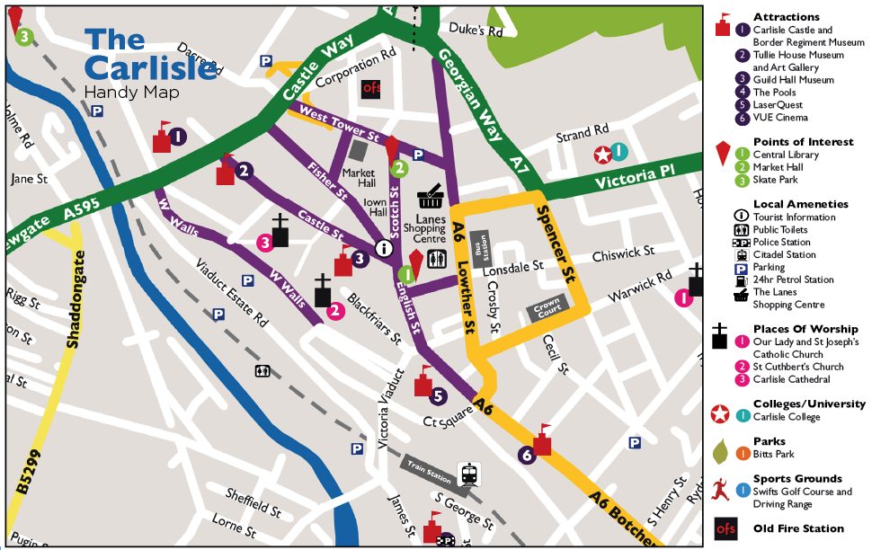 Map Of Keswick Town Centre Cumbria Guide | Handy Maps | Cumbria Guide