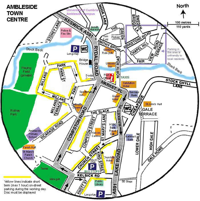 Map Of Keswick Town Centre Cumbria Guide | Handy Maps | Cumbria Guide