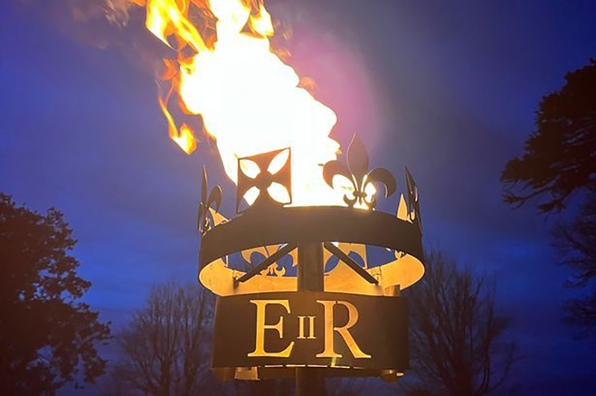 Beacon lighting celebration outside Carlisle Castle
