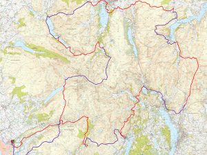 Lakeland Way circular walking route map