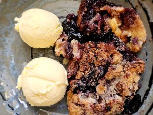 Panettone bread and butter pudding by Allonby Tea Rooms